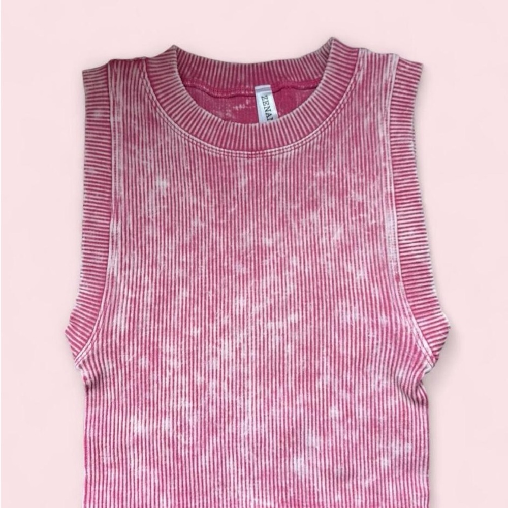 Zenana Ribbed Pink Cropped Tank - New
Without Tags